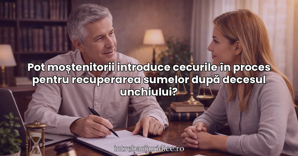 Pot moștenitorii introduce cecurile în proces pentru recuperarea sumelor după decesul unchiului?