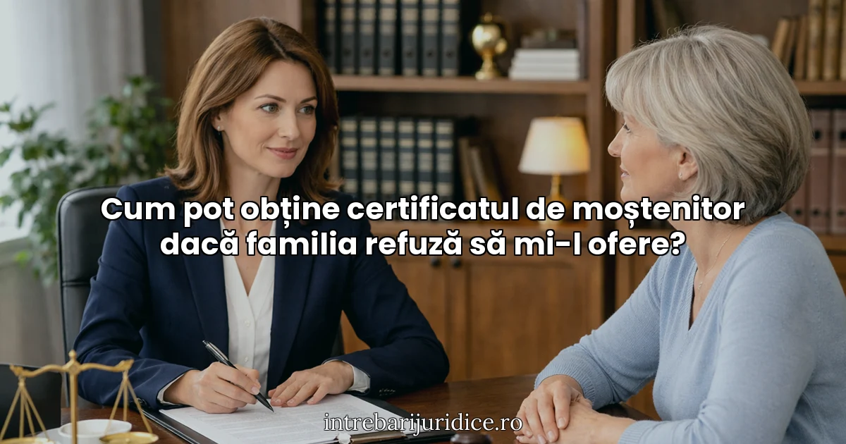 Cum pot obține certificatul de moștenitor dacă familia refuză să mi-l ofere?