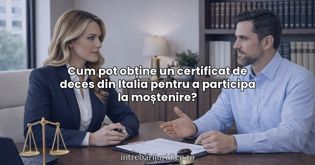 Cum pot obține un certificat de deces din Italia pentru a participa la moștenire?