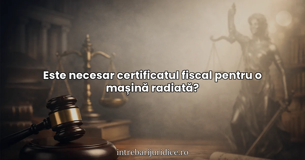 Este necesar certificatul fiscal pentru o mașină radiată?
