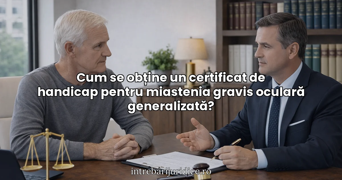 Cum se obține un certificat de handicap pentru miastenia gravis oculară generalizată?