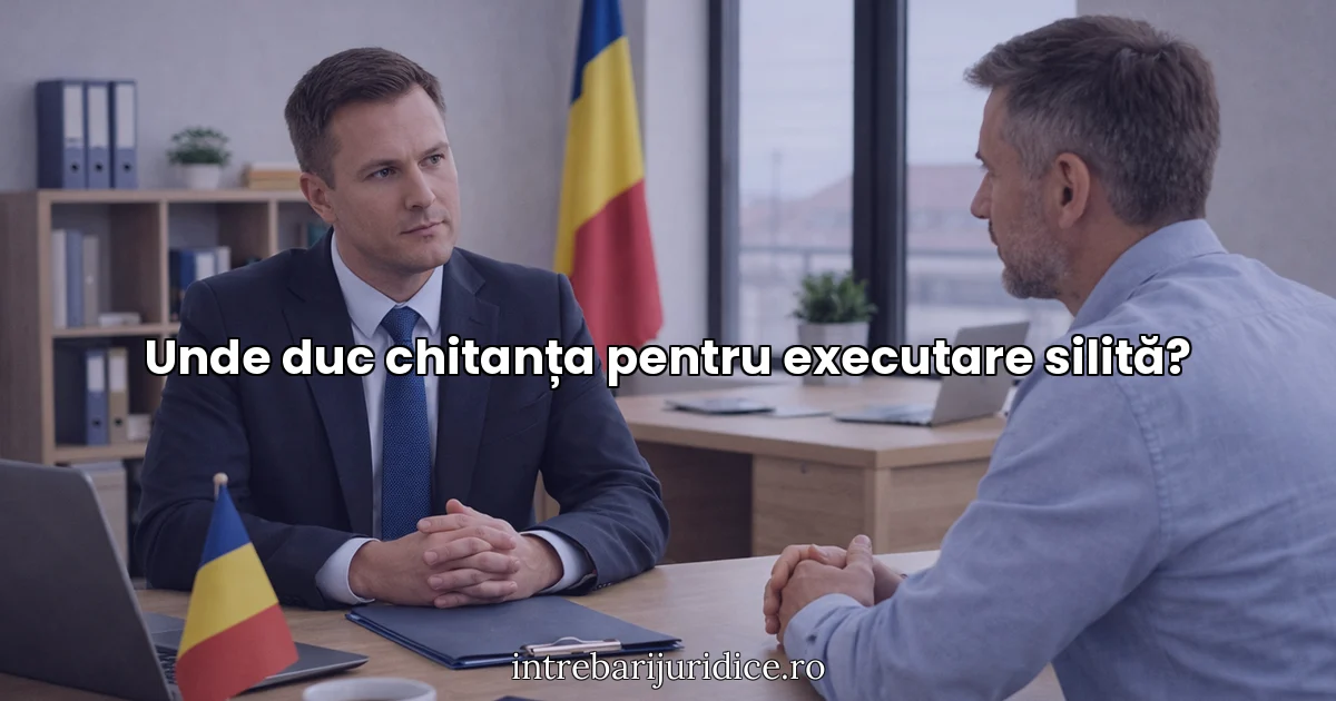 Unde duc chitanța pentru executare silită?