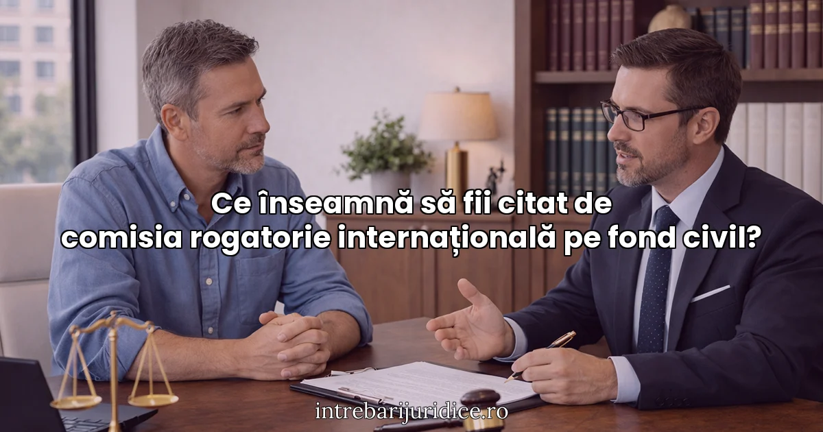 Ce înseamnă să fii citat de comisia rogatorie internațională pe fond civil?