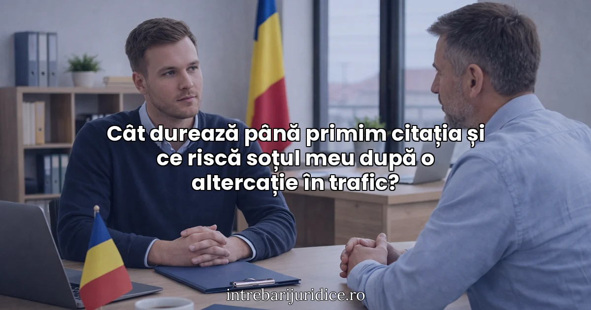 Cât durează până primim citația și ce riscă soțul meu după o altercație în trafic?