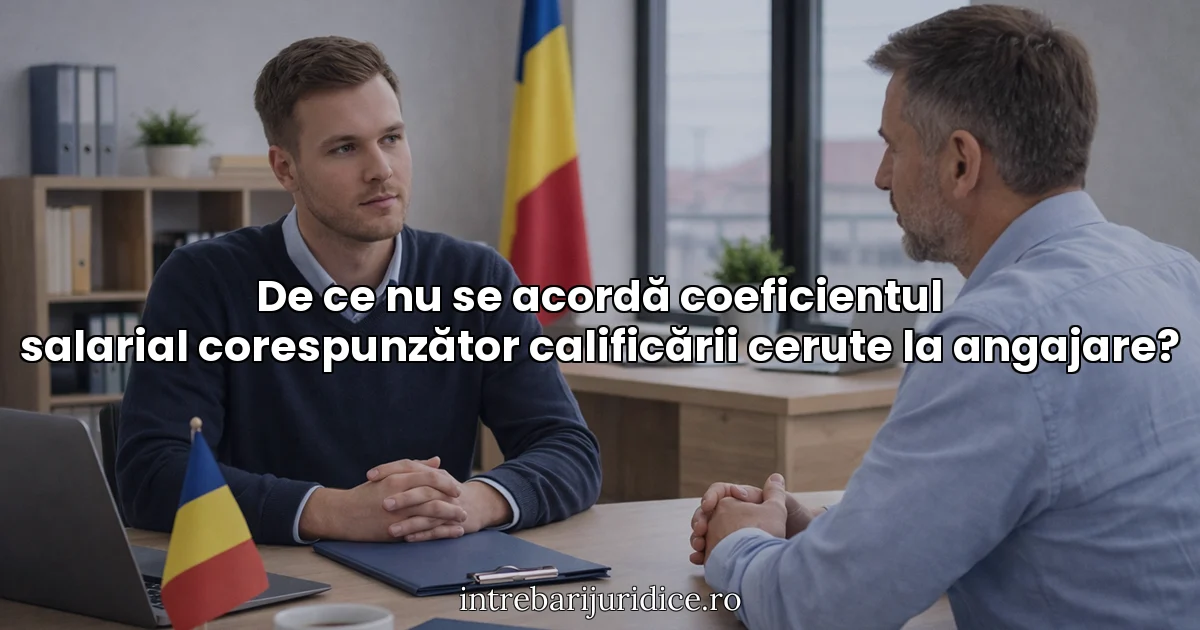 De ce nu se acordă coeficientul salarial corespunzător calificării cerute la angajare?