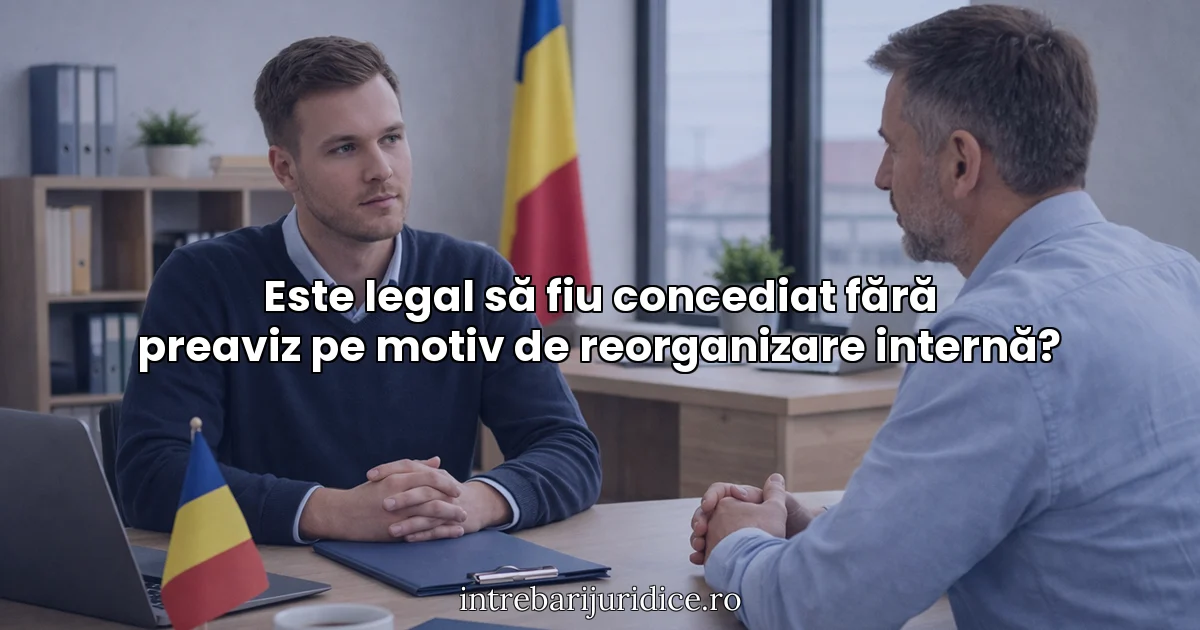 Este legal să fiu concediat fără preaviz pe motiv de reorganizare internă?