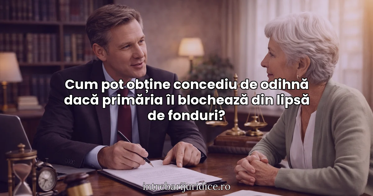 Cum pot obține concediu de odihnă dacă primăria îl blochează din lipsă de fonduri?