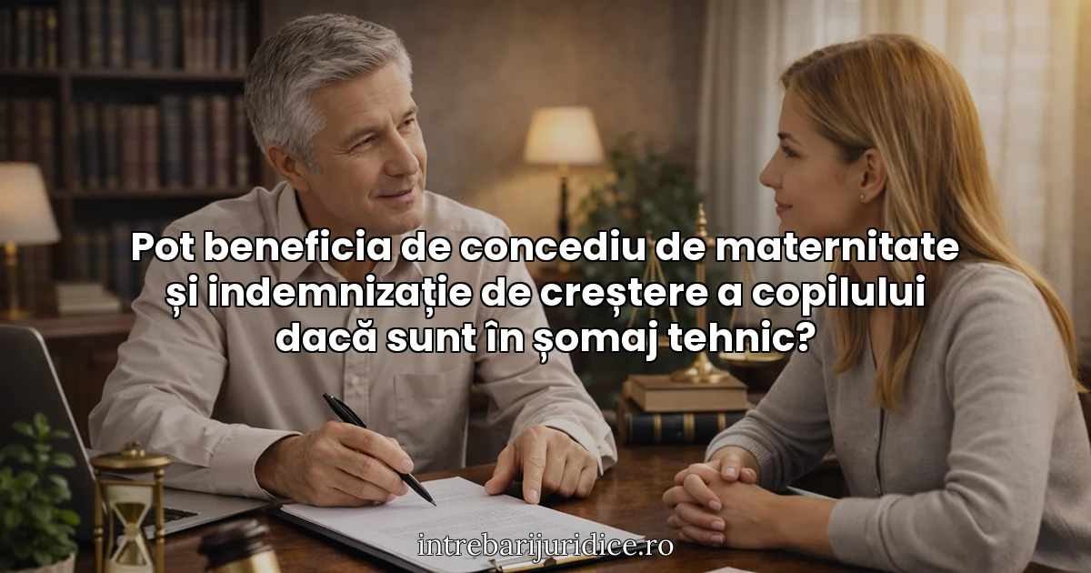 Pot beneficia de concediu de maternitate și indemnizație de creștere a copilului dacă sunt în șomaj tehnic?