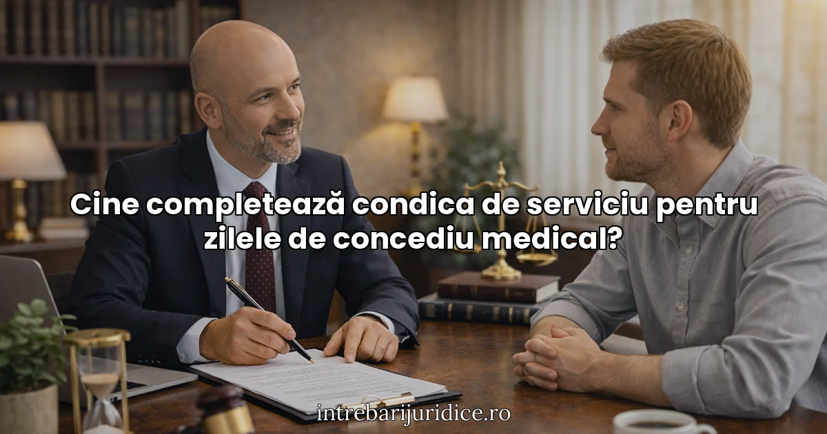 Cine completează condica de serviciu pentru zilele de concediu medical?