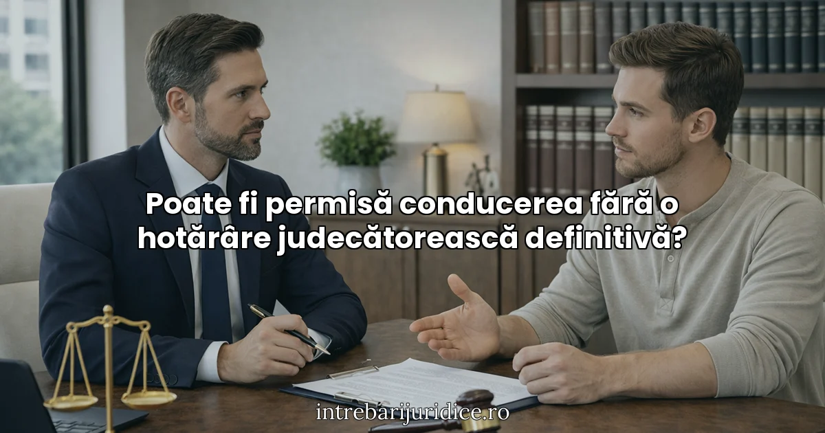 Poate fi permisă conducerea fără o hotărâre judecătorească definitivă?