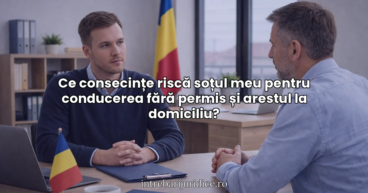 Ce consecințe riscă soțul meu pentru conducerea fără permis și arestul la domiciliu?