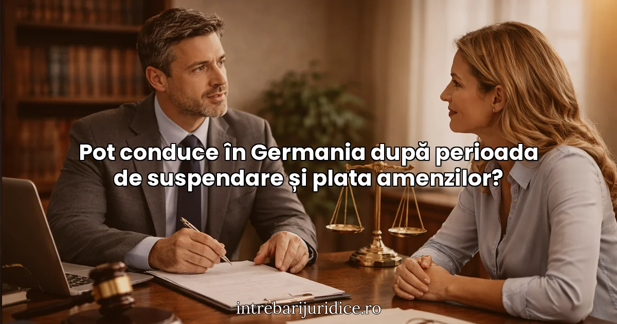 Pot conduce în Germania după perioada de suspendare și plata amenzilor?