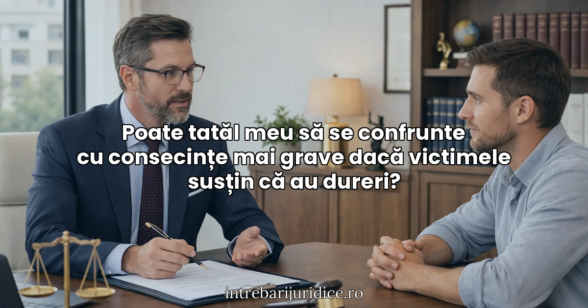 Poate tatăl meu să se confrunte cu consecințe mai grave dacă victimele susțin că au dureri?