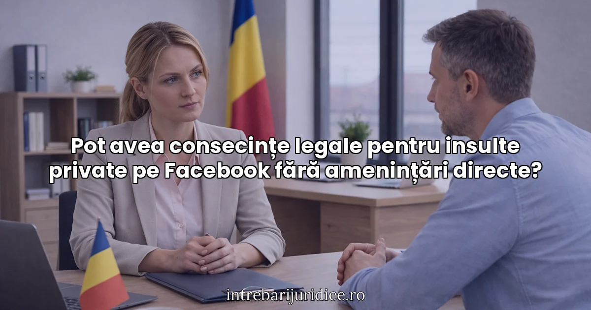 Pot avea consecințe legale pentru insulte private pe Facebook fără amenințări directe?