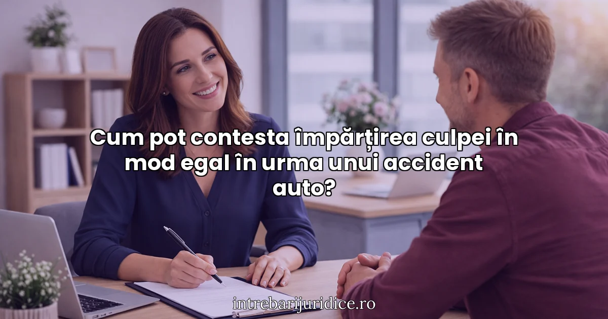 Cum pot contesta împărțirea culpei în mod egal în urma unui accident auto?