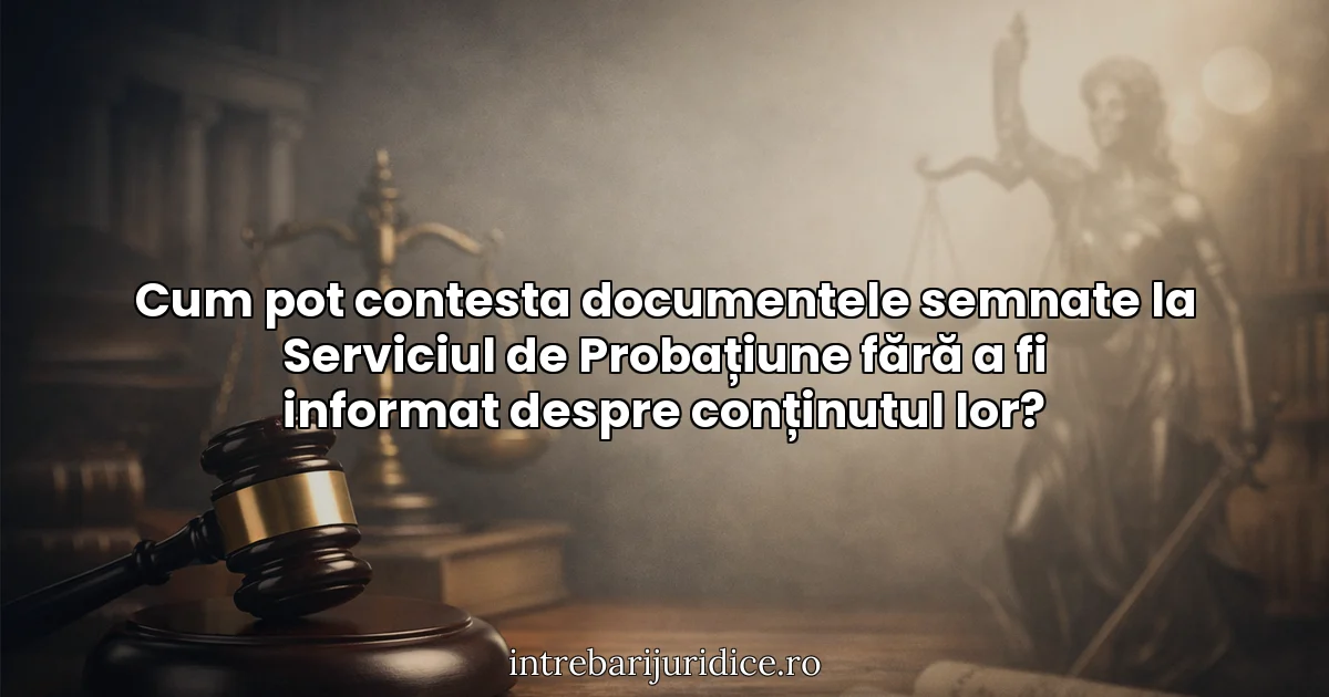 Cum pot contesta documentele semnate la Serviciul de Probațiune fără a fi informat despre conținutul lor?