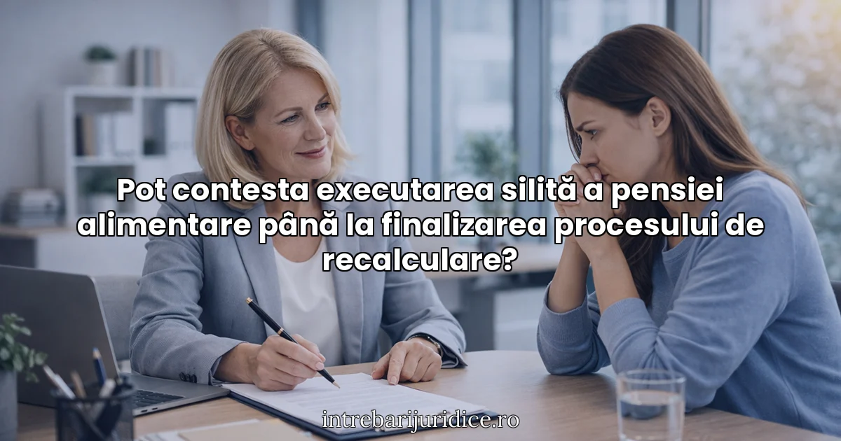 Pot contesta executarea silită a pensiei alimentare până la finalizarea procesului de recalculare?