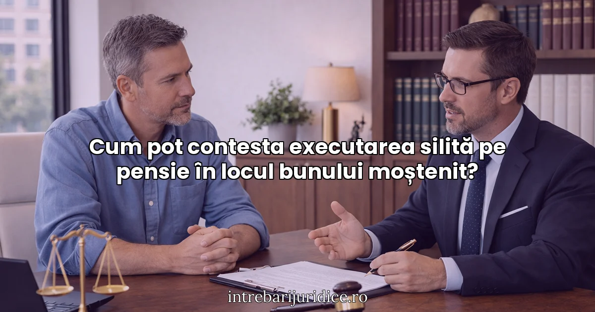 Cum pot contesta executarea silită pe pensie în locul bunului moștenit?