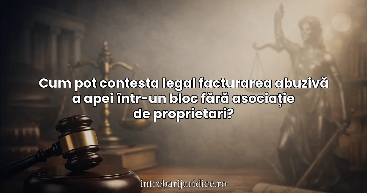 Cum pot contesta legal facturarea abuzivă a apei într-un bloc fără asociație de proprietari?