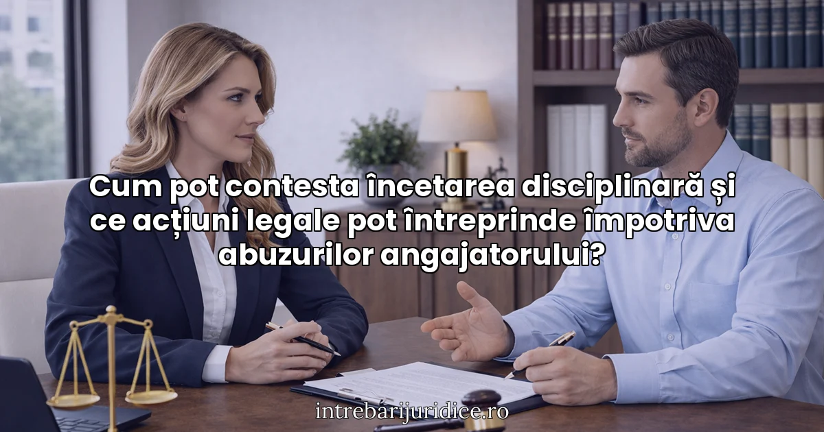 Cum pot contesta încetarea disciplinară și ce acțiuni legale pot întreprinde împotriva abuzurilor angajatorului?