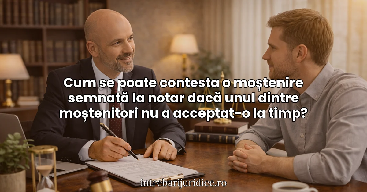 Cum se poate contesta o moștenire semnată la notar dacă unul dintre moștenitori nu a acceptat-o la timp?