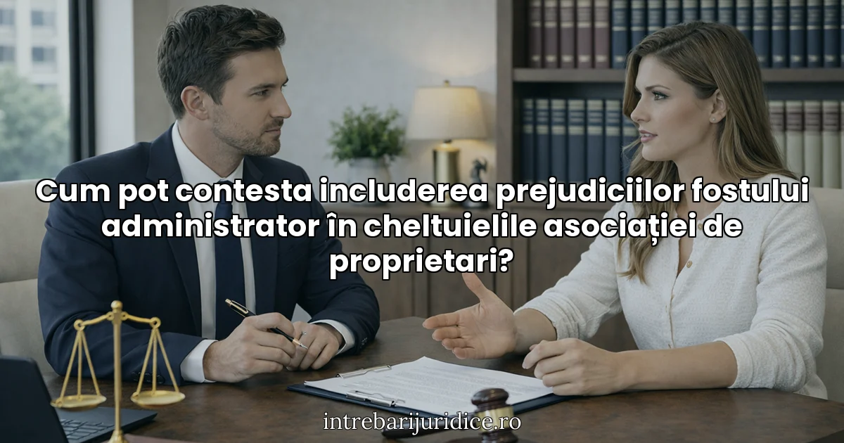 Cum pot contesta includerea prejudiciilor fostului administrator în cheltuielile asociației de proprietari?