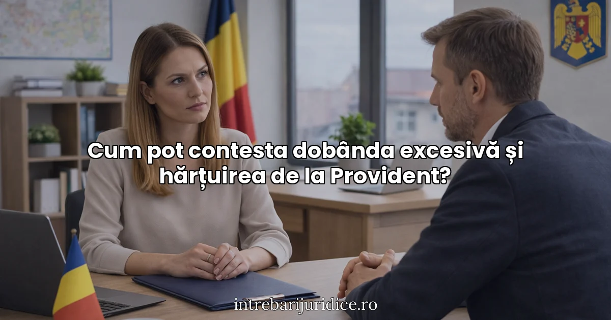 Cum pot contesta dobânda excesivă și hărțuirea de la Provident?