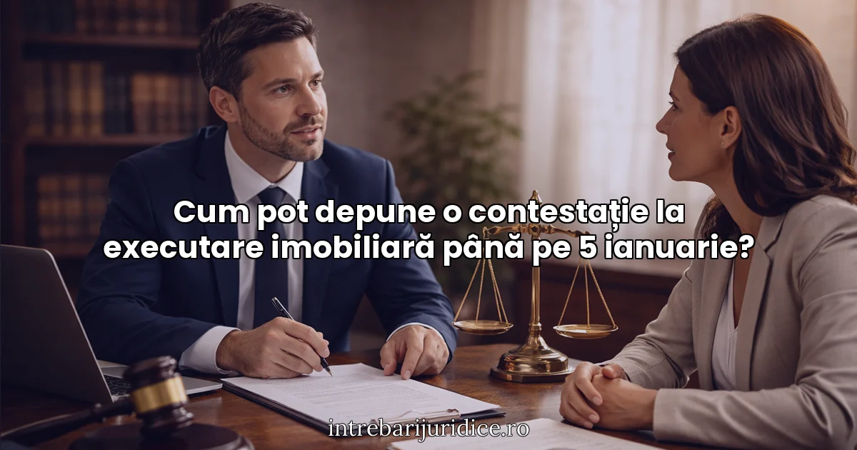 Cum pot depune o contestație la executare imobiliară până pe 5 ianuarie?