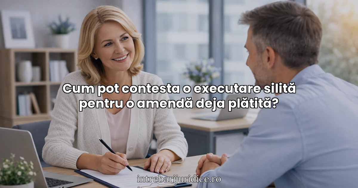 Cum pot contesta o executare silită pentru o amendă deja plătită?