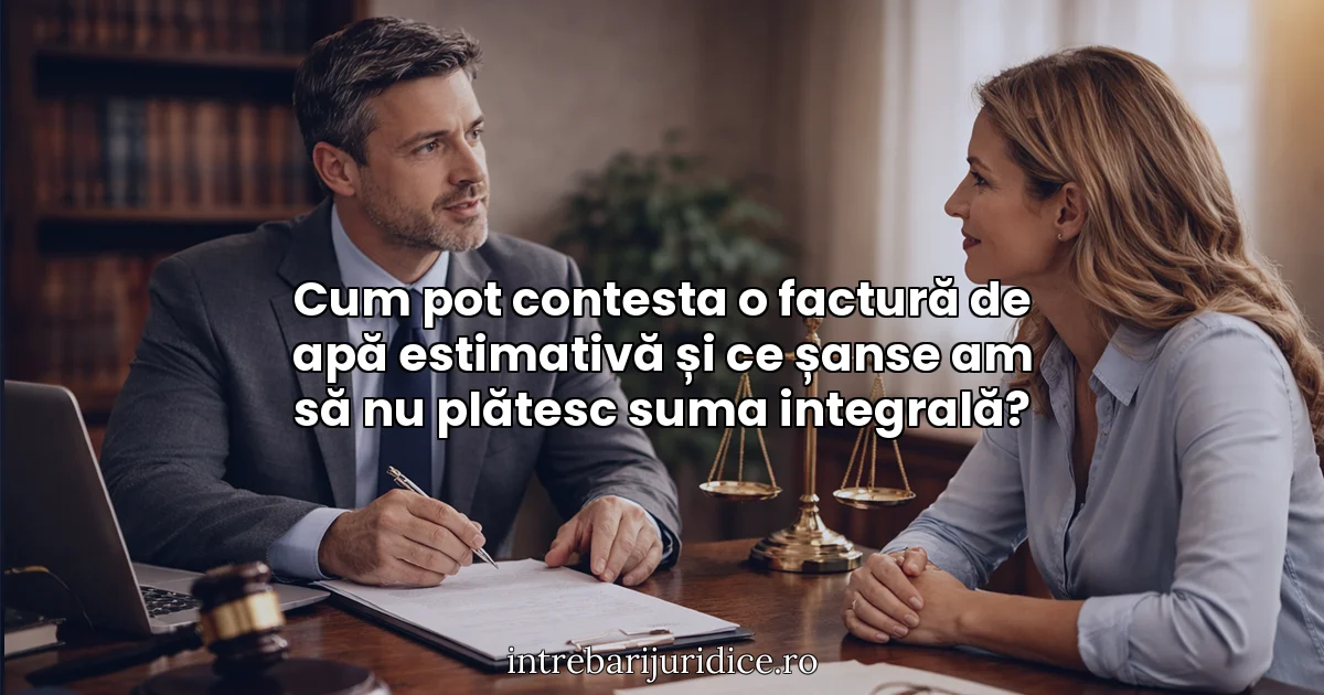 Cum pot contesta o factură de apă estimativă și ce șanse am să nu plătesc suma integrală?