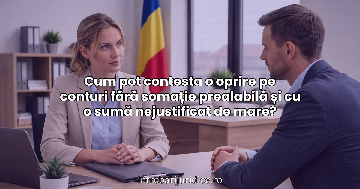 Cum pot contesta o oprire pe conturi fără somație prealabilă și cu o sumă nejustificat de mare?