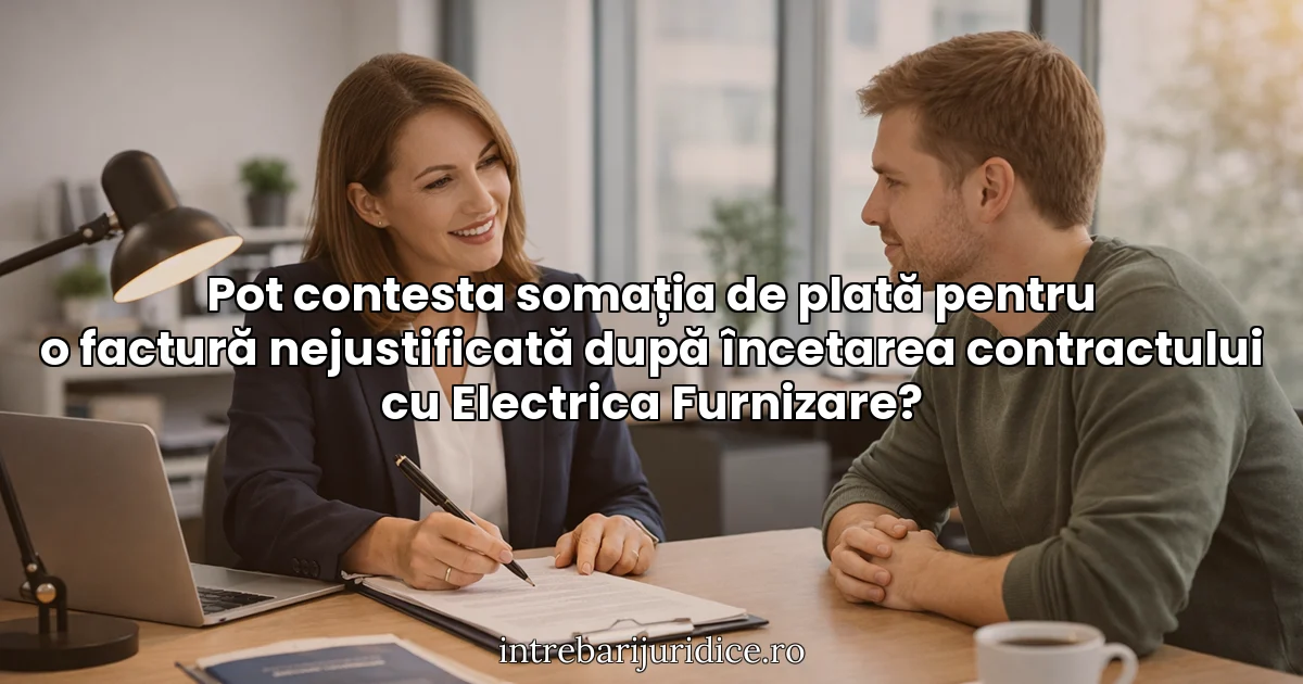 Pot contesta somația de plată pentru o factură nejustificată după încetarea contractului cu Electrica Furnizare?