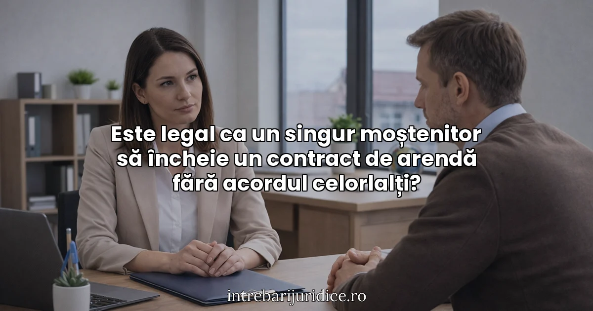 Este legal ca un singur moștenitor să încheie un contract de arendă fără acordul celorlalți?