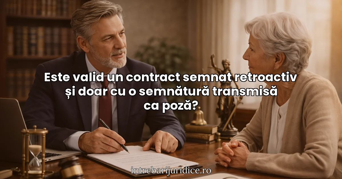 Este valid un contract semnat retroactiv și doar cu o semnătură transmisă ca poză?