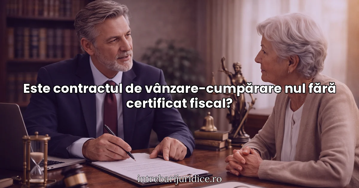 Este contractul de vânzare-cumpărare nul fără certificat fiscal?