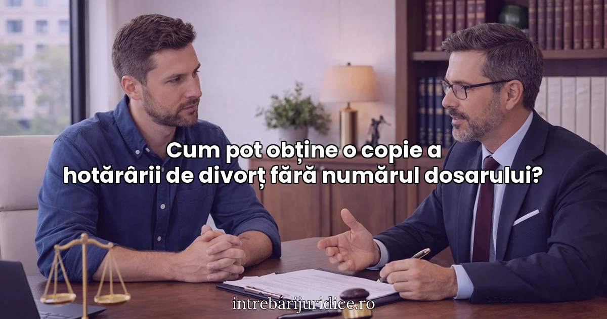 Cum pot obține o copie a hotărârii de divorț fără numărul dosarului?