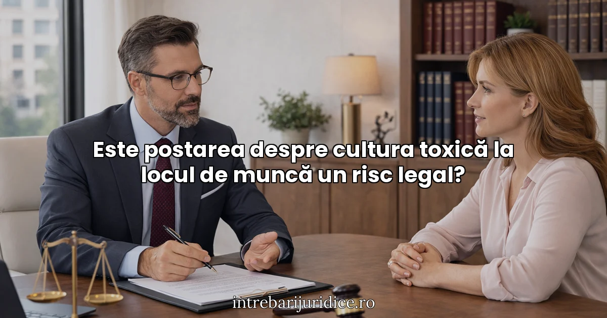 Este postarea despre cultura toxică la locul de muncă un risc legal?
