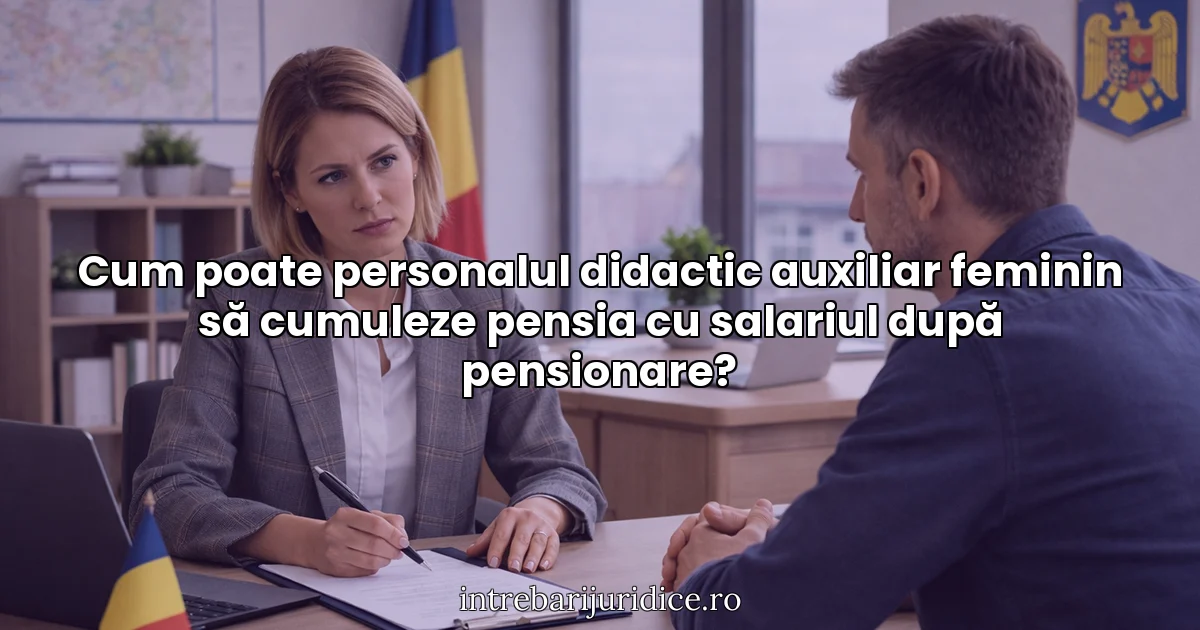 Cum poate personalul didactic auxiliar feminin să cumuleze pensia cu salariul după pensionare?
