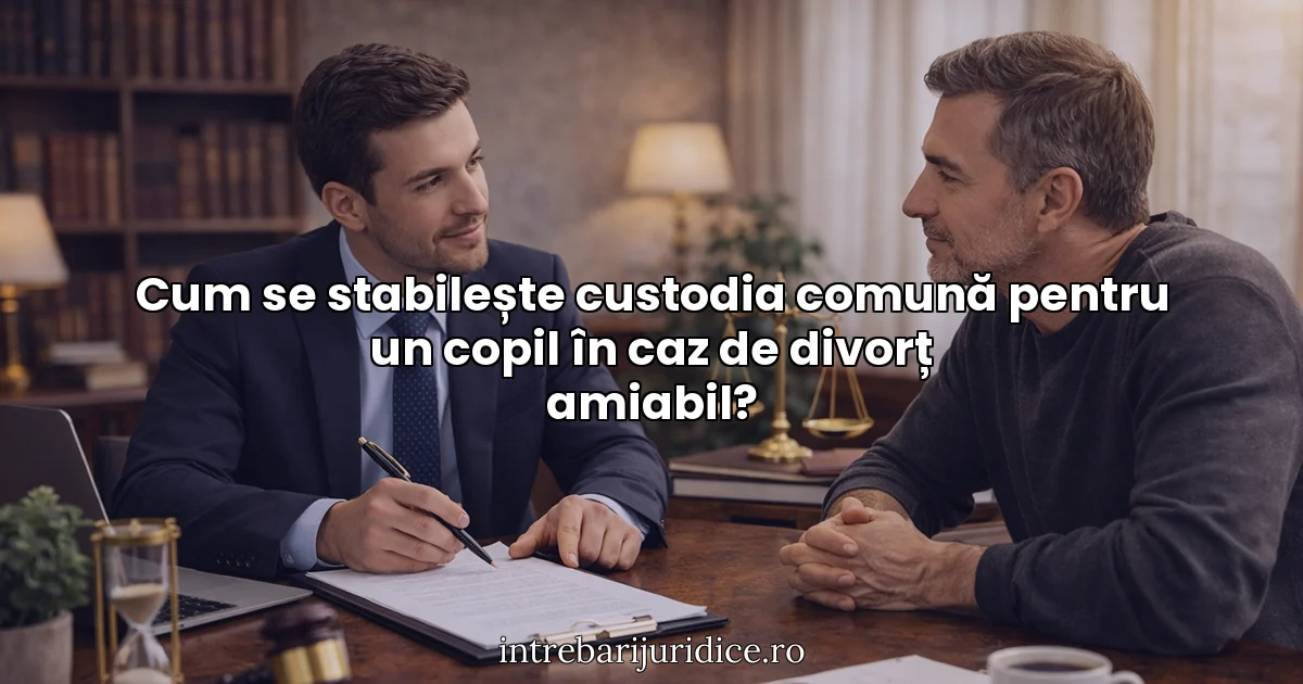 Cum se stabilește custodia comună pentru un copil în caz de divorț amiabil?