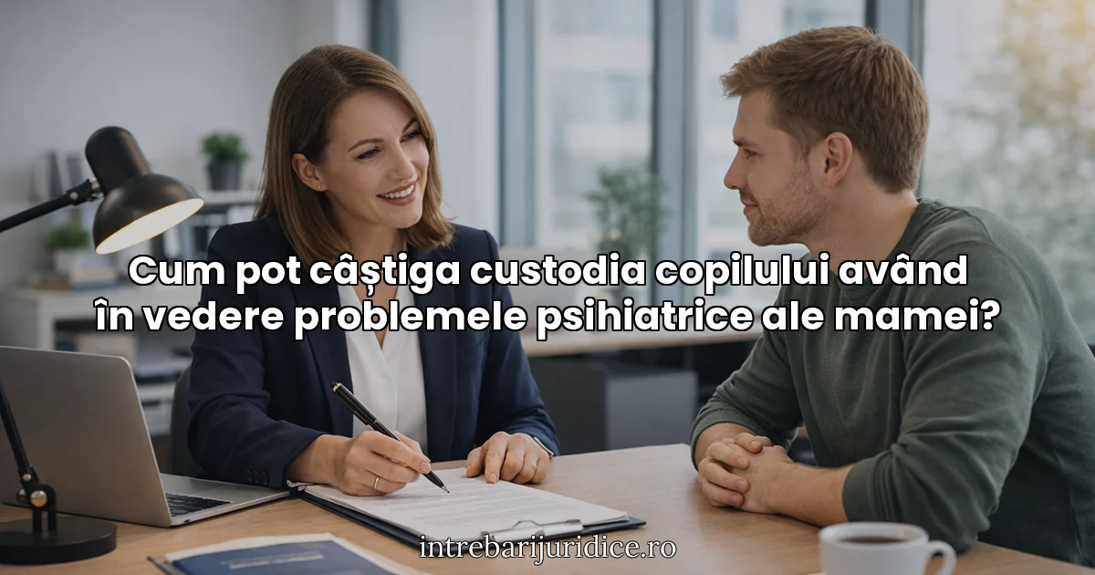 Cum pot câștiga custodia copilului având în vedere problemele psihiatrice ale mamei?