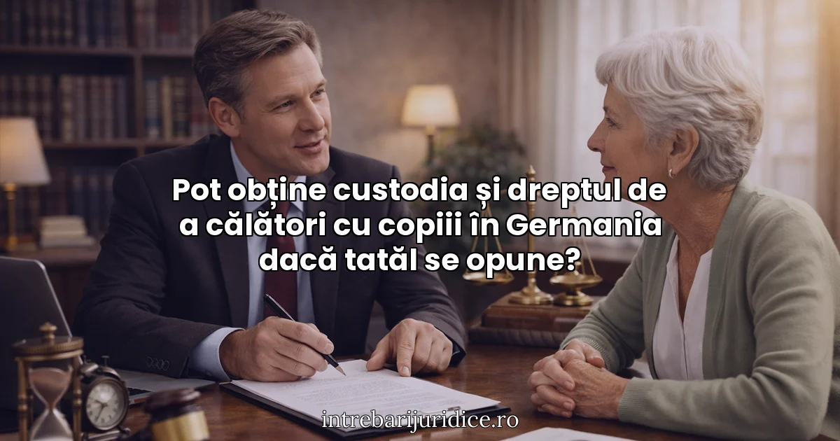 Pot obține custodia și dreptul de a călători cu copiii în Germania dacă tatăl se opune?