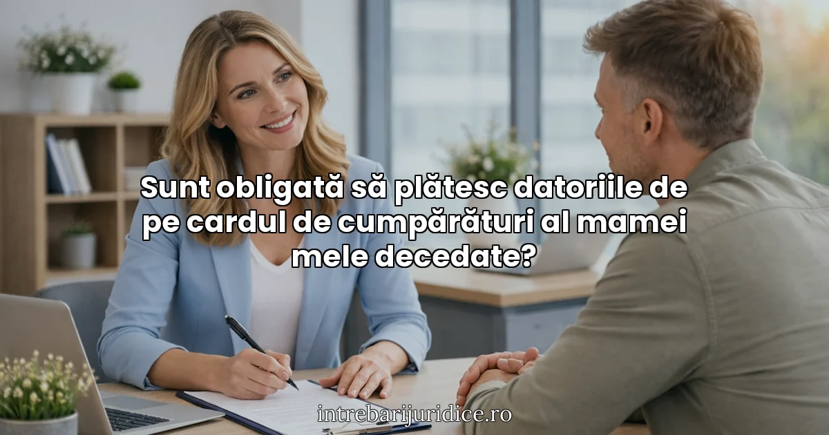 Sunt obligată să plătesc datoriile de pe cardul de cumpărături al mamei mele decedate?
