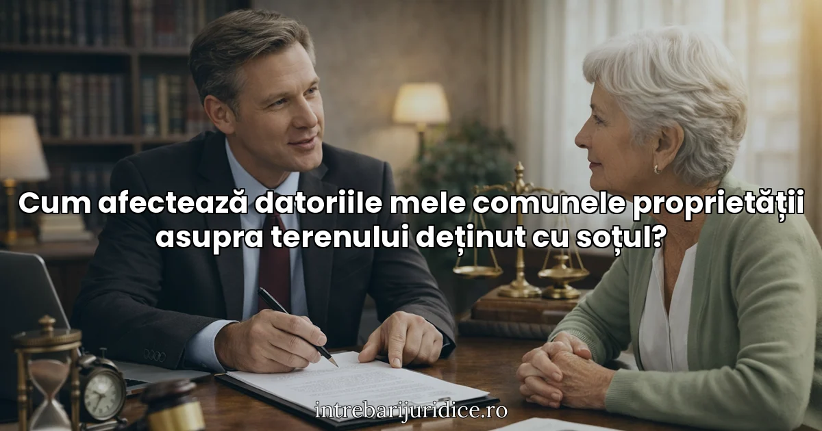 Cum afectează datoriile mele comunele proprietății asupra terenului deținut cu soțul?