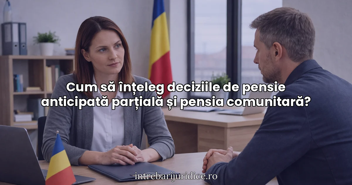Cum să înțeleg deciziile de pensie anticipată parțială și pensia comunitară?