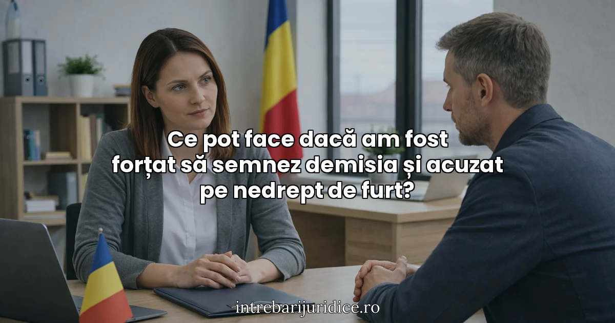 Ce pot face dacă am fost forțat să semnez demisia și acuzat pe nedrept de furt?
