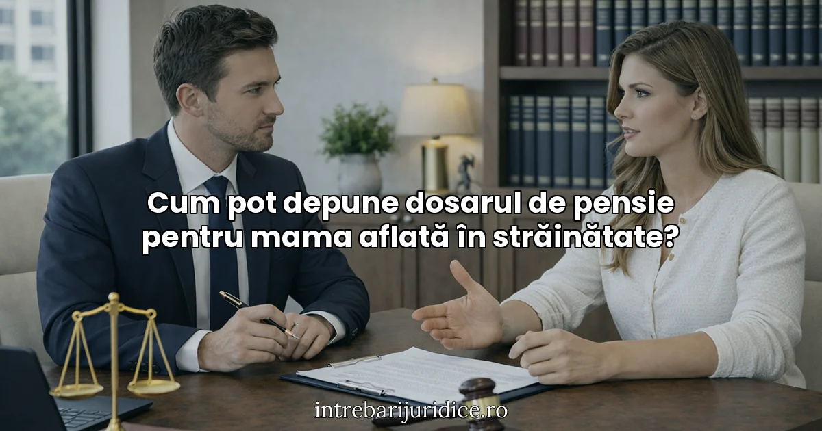 Cum pot depune dosarul de pensie pentru mama aflată în străinătate?