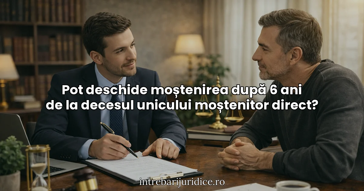 Pot deschide moștenirea după 6 ani de la decesul unicului moștenitor direct?