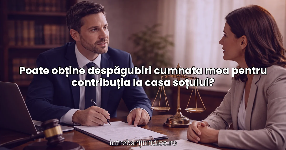 Poate obține despăgubiri cumnata mea pentru contribuția la casa soțului?