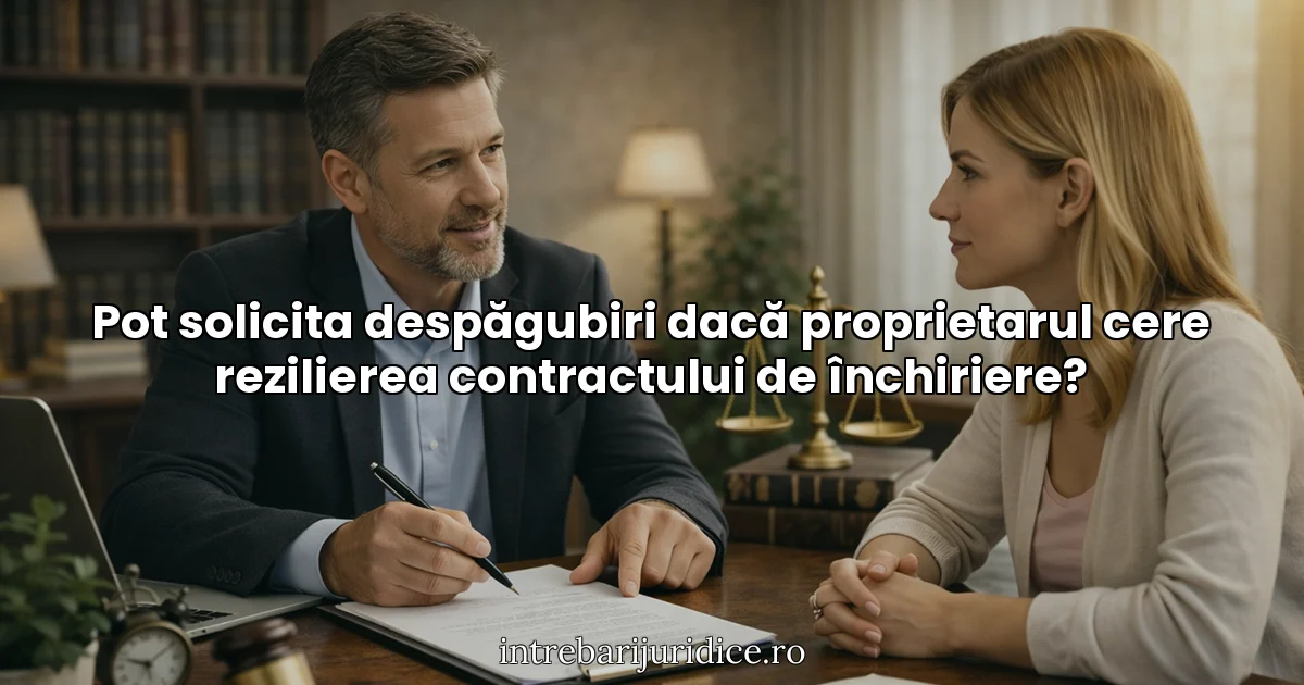 Pot solicita despăgubiri dacă proprietarul cere rezilierea contractului de închiriere?