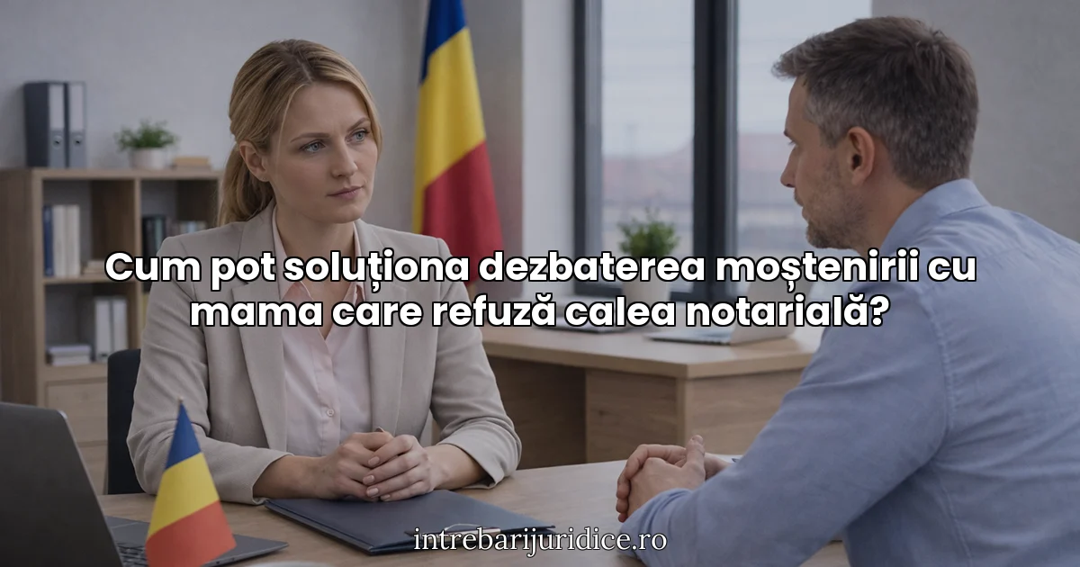 Cum pot soluționa dezbaterea moștenirii cu mama care refuză calea notarială?